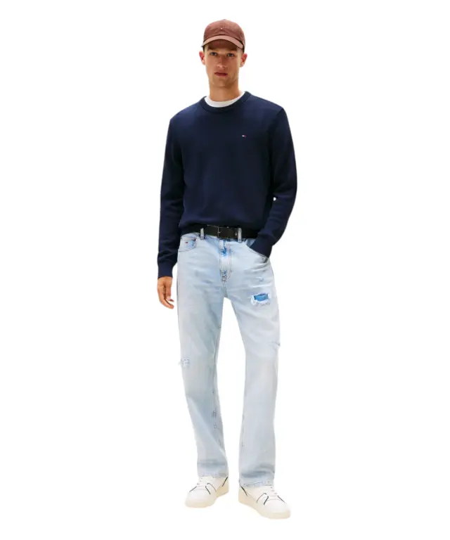 Tommy Hilfiger - Ανδρικό Πουλόβερ Essential Slim Fit DM0DM21787-C1G Μπλε Σκούρο 3