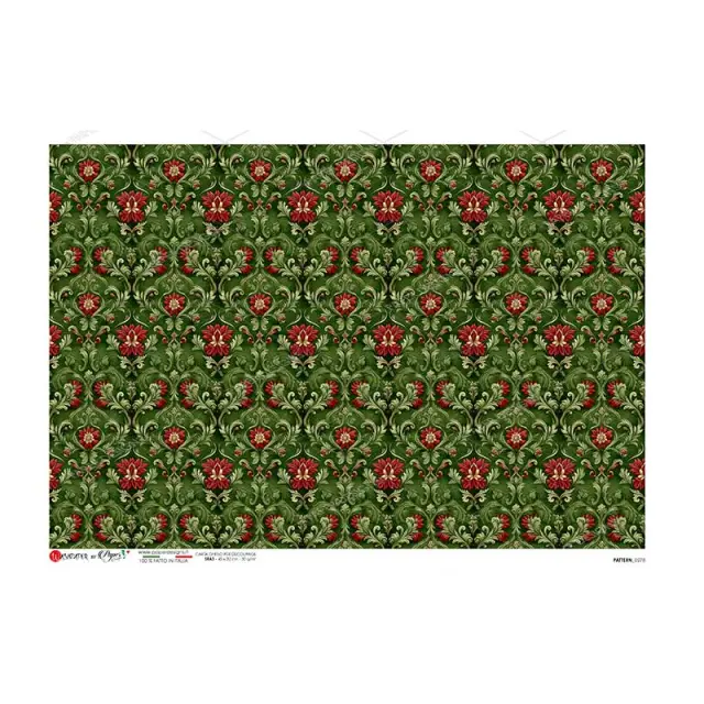 Ριζόχαρτο για Decoupage PaperD, Πράσινη ταπετσαρία, PATTERN-0278, 45x32cm