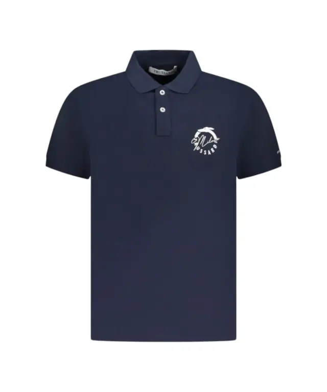 Trussardi Jeans - Ανδρικό T-Shirt Polo Beachwear TRU25MPL01-09NAVY Μπλε Ναυτικό - S