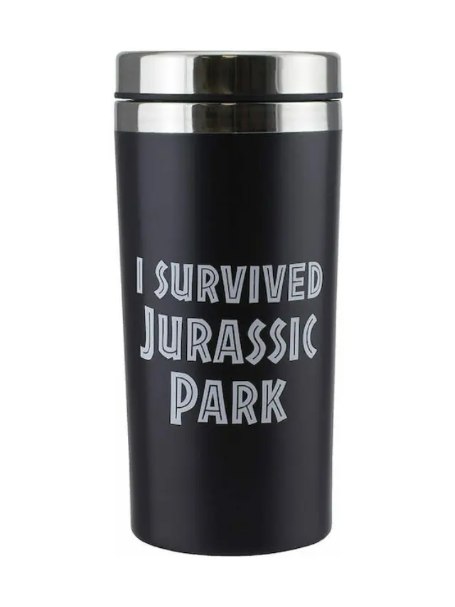 Paladone Jurrasic Park Κούπα Μεταλλική Μαύρη 3