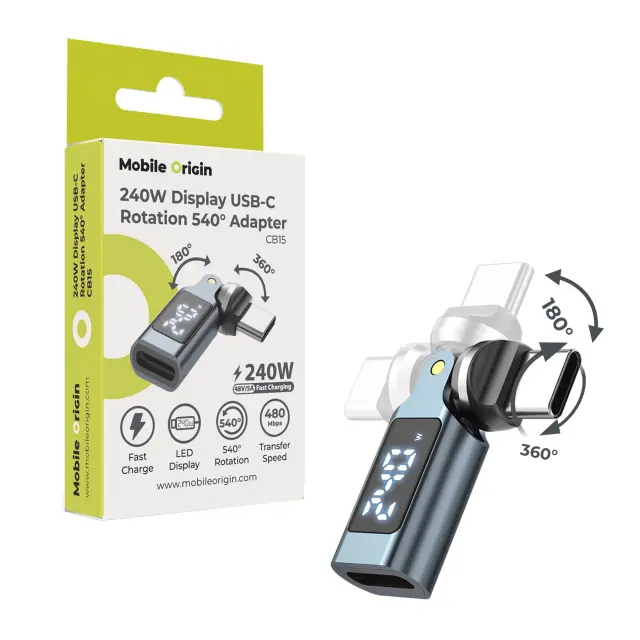 Mobile Origin 240W Display USB-C Rotation 540° Adapter CB15