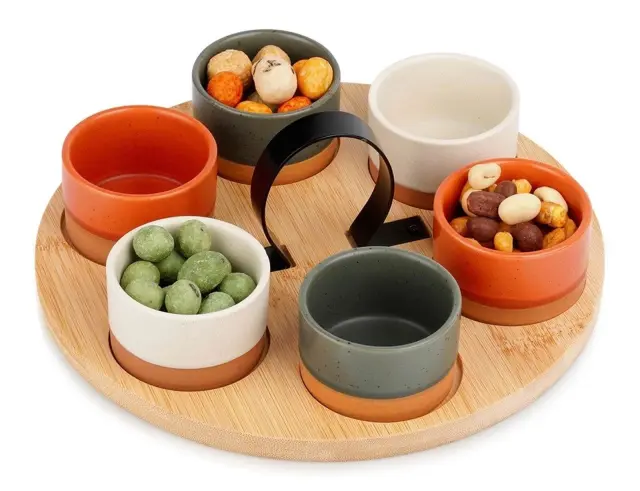 Ορντεβιέρα Σερβιρίσματος Excellent Houseware με 6 μπολ και δίσκο - 7 τεμάχια 210001040 2