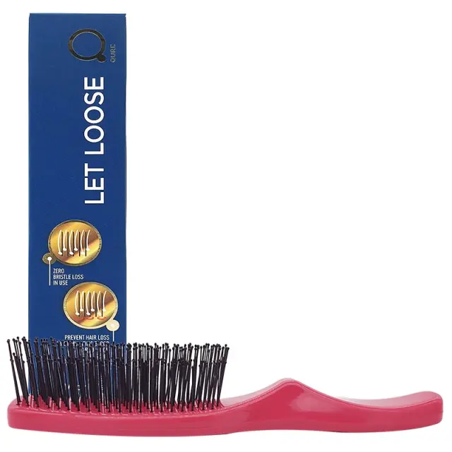 Qure Let Loose The World's Finest Pink Brush & Qure Cannabis Sheer Therapy Hemp Oil Keratin Complex 100ml & Δώρο Ισιωτική Πρέσα 2
