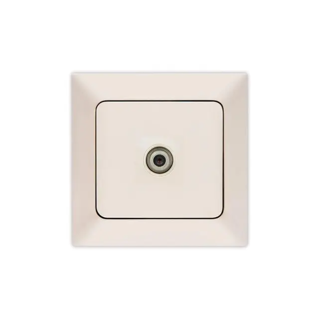Πρίζα Tv F Connector Μπεζ 8.2x8.2x3.6cm
