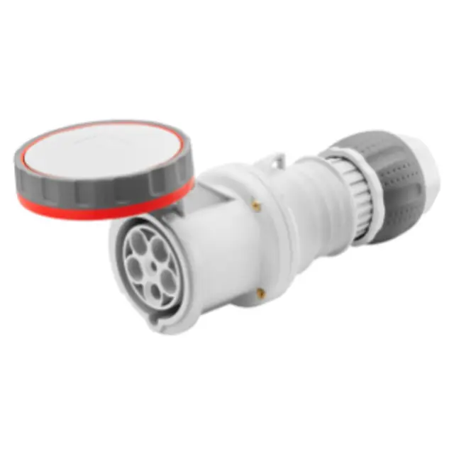 STRAIGHT CONNECTOR HP - IP66/IP67/IP68/IP69 - 3P+N+E 63A 346-415V 50/60HZ - RED - 6H - MANTLE TERMINAL