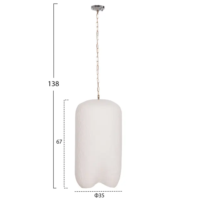 Φωτιστικό οροφής κρεμαστό Logky --Fiber Cement λευκό 35x35x67 εκ 2