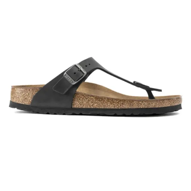 Birkenstock Σαγιονάρες Unisex δέρμα Oiled Μαύρο BIR/GIZEH 845253 BLACK