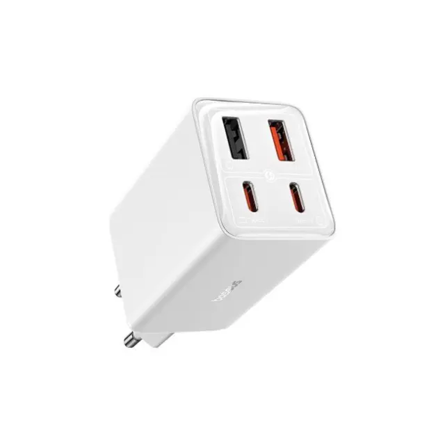 Baseus Φορτιστής GaN6 Pro, 2xUSB-C 2xUSB, 65W White (P10162701213)