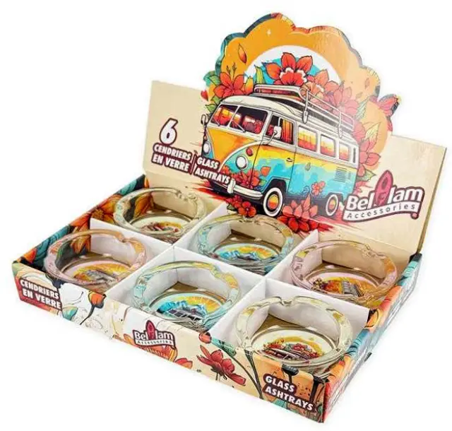 Τασάκι Γυάλινο Διαφανές Belfam - Cool Vans 8,5cm 2