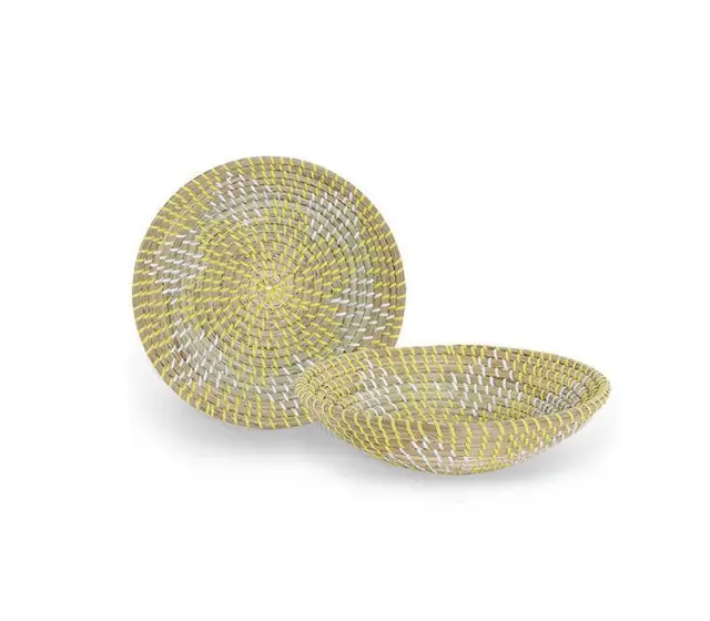 Nef-Nef Homeware Πιάτο Τοίχου Seagrass Bangor D.28x6 Yellow