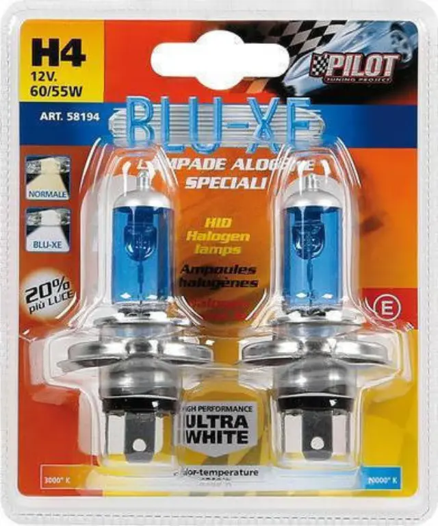 Lampa Η4 XENON-BLUE 12V 60/55W 4.500Κ L5819.4 2τμχ 58194
