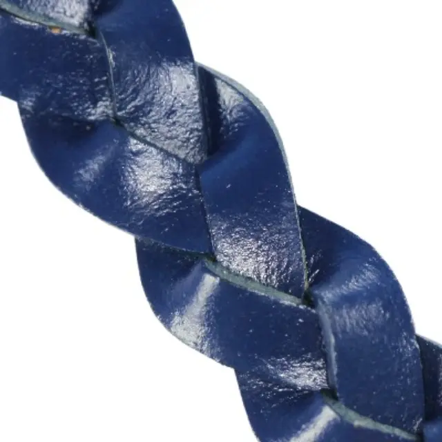 Κορδόνι Δερμάτινο Πλεγμένο Flat Blue 14mm ~90cm