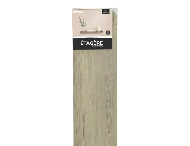 Ράφι Τοίχου Homea με διαστάσεις 75x22.8x3.4cm - Chene 6RAN792CN 2