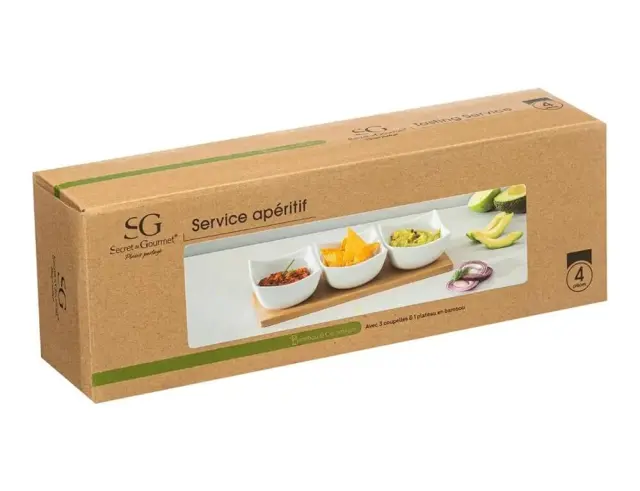 Σετ Σερβιρίσματος Secret de Gourmet με 3 κεραμικά μπωλ και δίσκο - 4 τεμάχια 160510 2