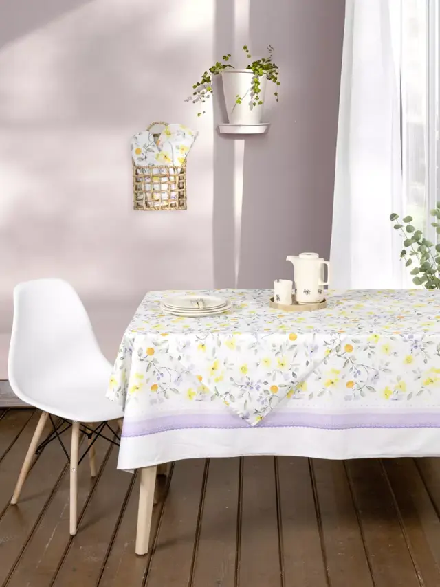 Τραπεζομάντηλο 140x240 Nima Brunch Time Lilac 100% βαμβακερό