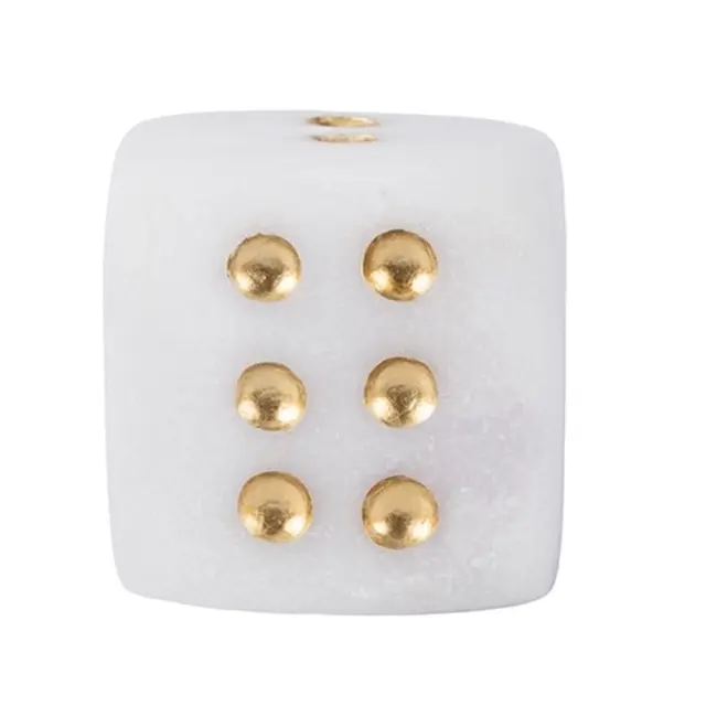 Ζάρι πολυρεζίν λευκό–χρυσό 12,5x12,5x13cm Eurolamp 819-01930