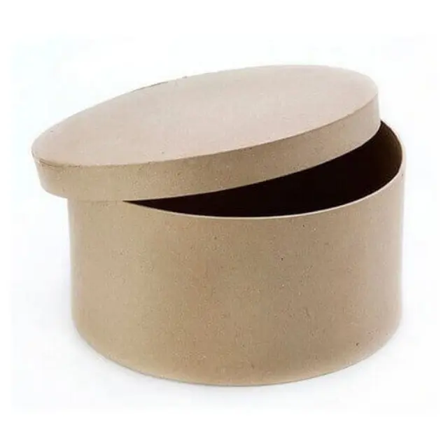 Κουτί καπελιέρα στρογγυλό κράφτ 22xY13cm
