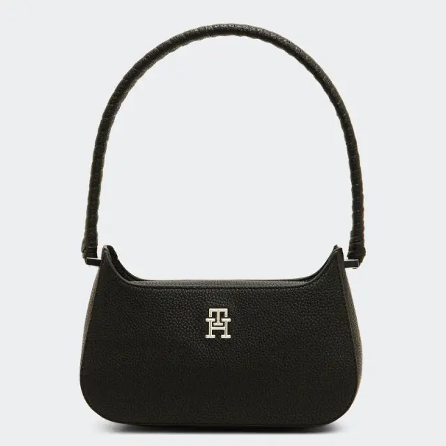 Tommy Hilfiger - Γυναικεία Τσάντα Χειρός Th Emblem Shoulder Bag AW0AW14878-BDS Μαύρο