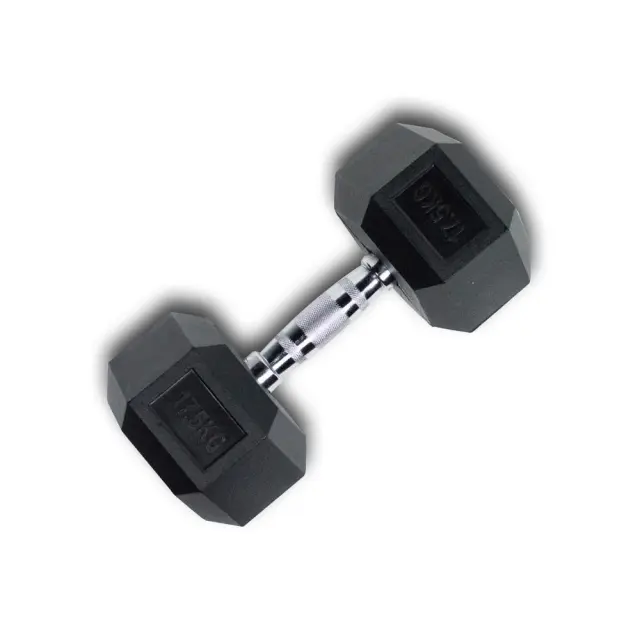Λαστιχένιο Εξάγωνο Βαράκι 1 x 17.5kg 25566-49 Μαύρο