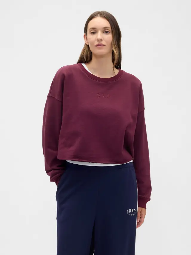 Heavyweight French Terry Logo Crop Φούτερ tuscan red - XL
