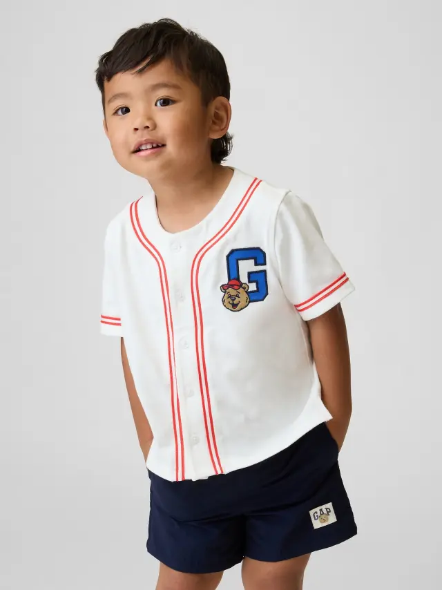 Βρεφική & Νηπιακή Μπλούζα Baseball με Brannan Bear Λογότυπο New off white