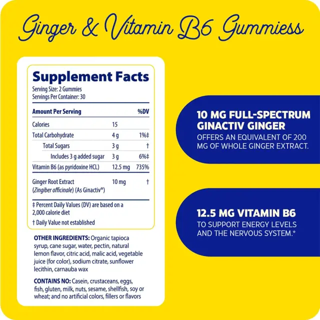 Enzymedica Ginger & Vitamin B6 Gummies 2