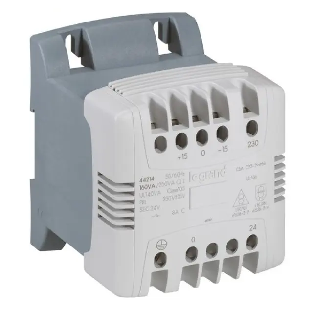 Control and signalling transfo - 1 Ph - prim 230 V / sec 24 V - 63 VA - screw