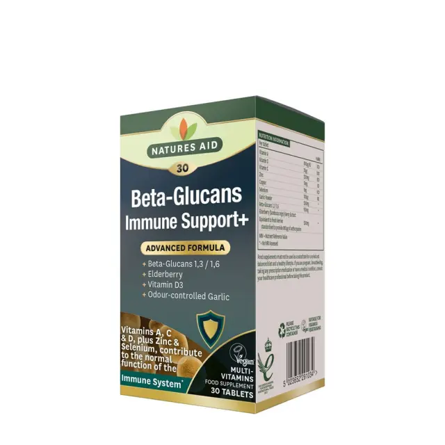 Natures Aid Beta-Glucans Immune Support+ 30 Tablets