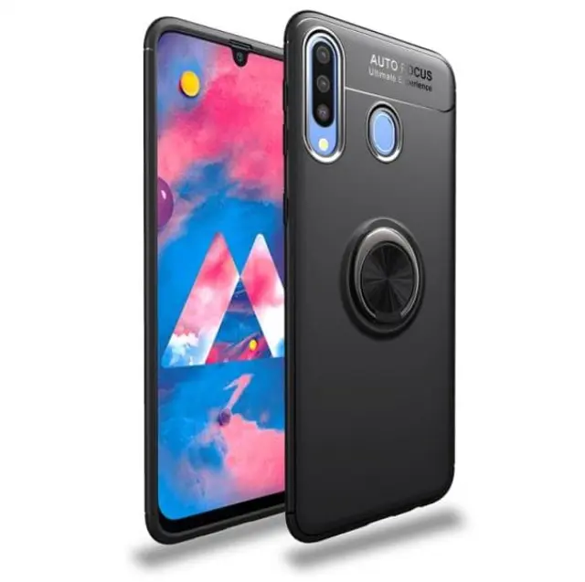 Lenuo Θήκη Κάλυμμα Πλάτης για Samsung Galaxy Α20, A30 Με Magnet Ring Holder Μαύρη OEM
