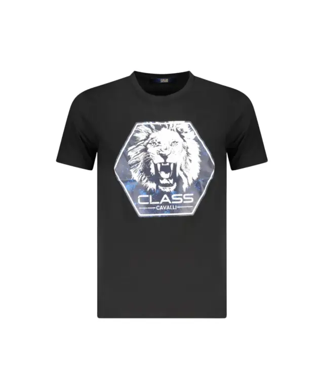 Cavalli Class - Ανδρική Μπλούζα T-Shirt Κοντομάνικη Short Sleeve TXT60PJD060-05051 Μαύρο