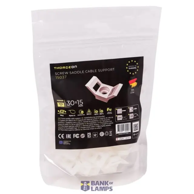 Screw Saddle Cable Support white 30x15 (100pcs)