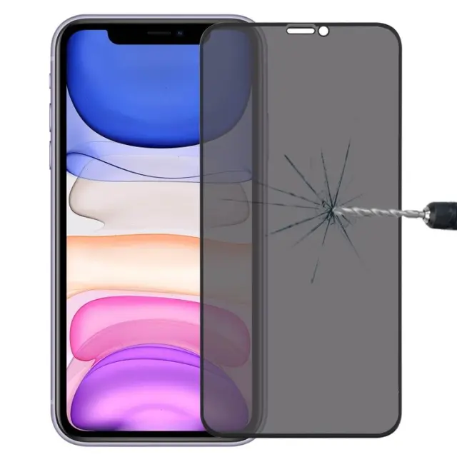 Privacy Tempered Glass για iPhone 11/XR- Φιμέ Μαύρο ΟΕΜ