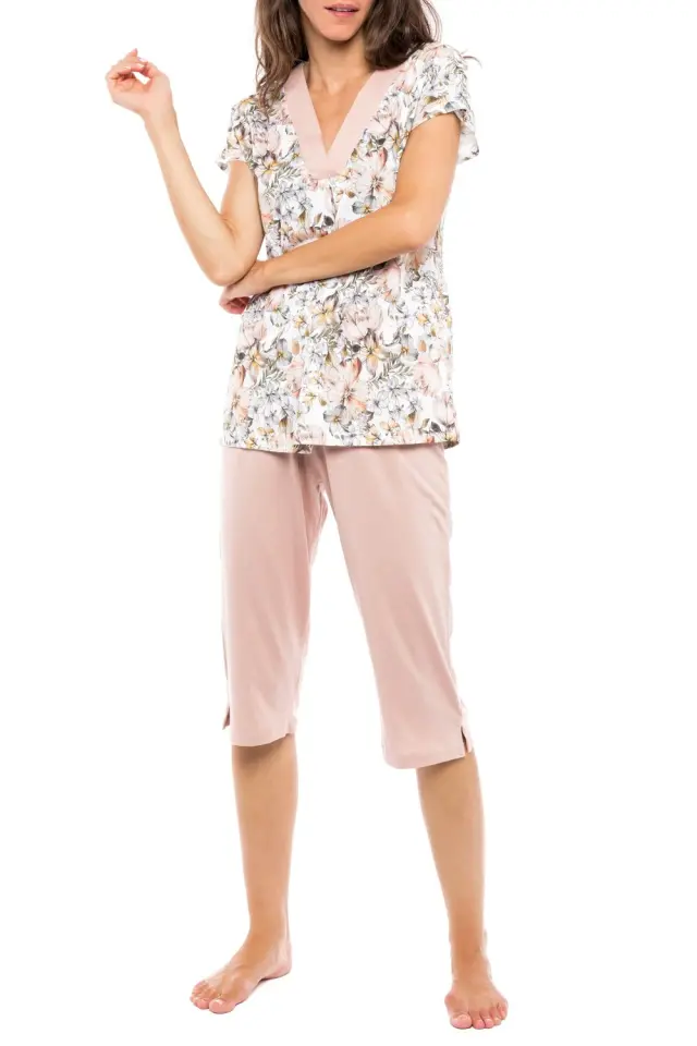 S1131 - Type - PYJAMA CAPRI YELLOW FLOWER