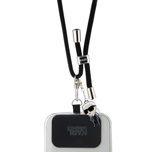 Karl Lagerfeld Universal Crossbody Strap Cord and Ikonik Pins Black 2
