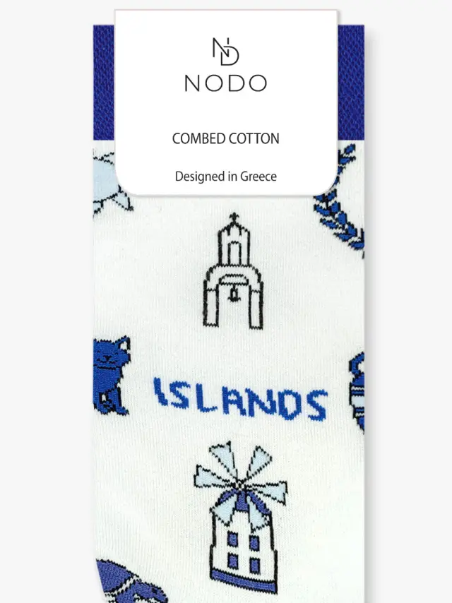 Κάλτσα Βαμβακερή με Σχέδια Greek Things NODO - ONE SIZE 3