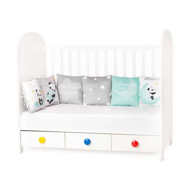 Πάντα Μαξιλαράκια βελουτέ Amek 30x180cm (Σετ 6 τεμ.) Panda