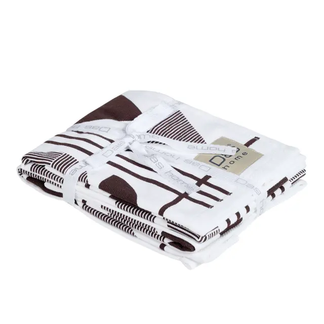 Πετσέτες Κουζίνας Σετ 2 Τεμ 40x60 Das Home 0740 White-Grey 100% βαμβακερό 2