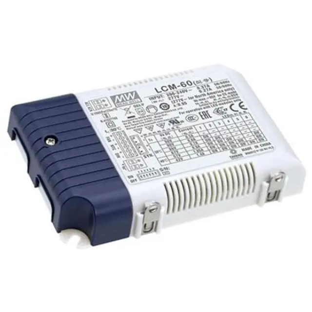 AC-DC Multi-Stage LED driver Constant Current (CC); Modular output 0.5A/0.6A/0.7A/0.9A/1.05A/1.4A; dimming 0-10Vdc & PWM; extra 12Vdc at 50mA 60W
