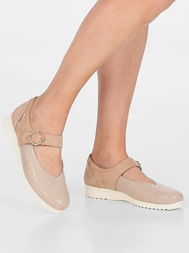Mephisto Μπαλαρίνες Γυναικείο δέρμα/δέρμα Nubuck Μπεζ MEP/SAPHYA L/TAUPE 2
