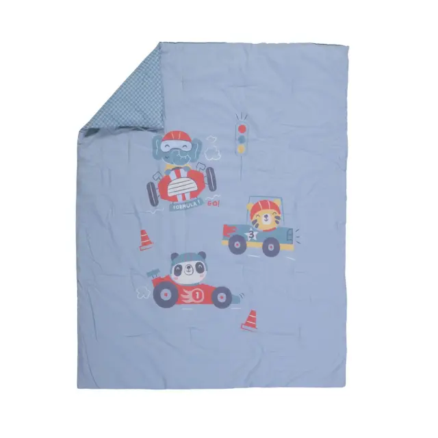 ΒΡΕΦΙΚΟ ΚΟΥΒΕΡΛΙ SUPER BOY 110Χ140 NEF-NEF HOMEWARE, ΥΦΑΣΜΑ:100%BAMB-ΕΣΩΤ:100%ΠΟΛ - BLUE (039599) 2