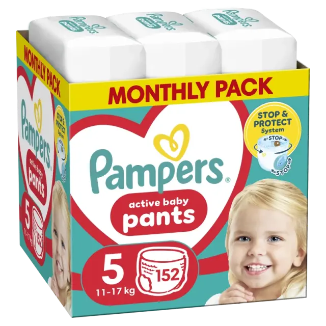 Πάνες Pampers Active Baby Pants Monthly Pack Νο5 (12-17kg) 152τεμ