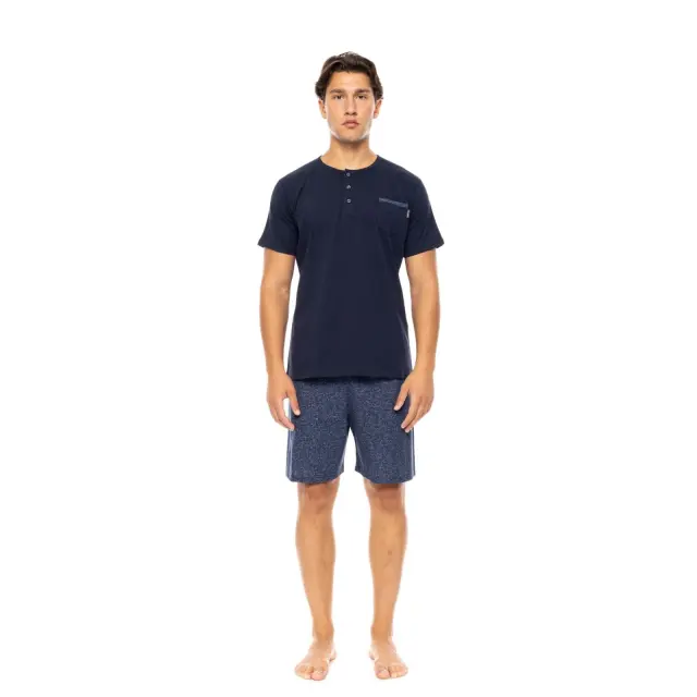 Ανδρική Πυτζάμα 3 τεμαχίων S-M570 Deep Blue Yacht Blue Ulisse - XXL