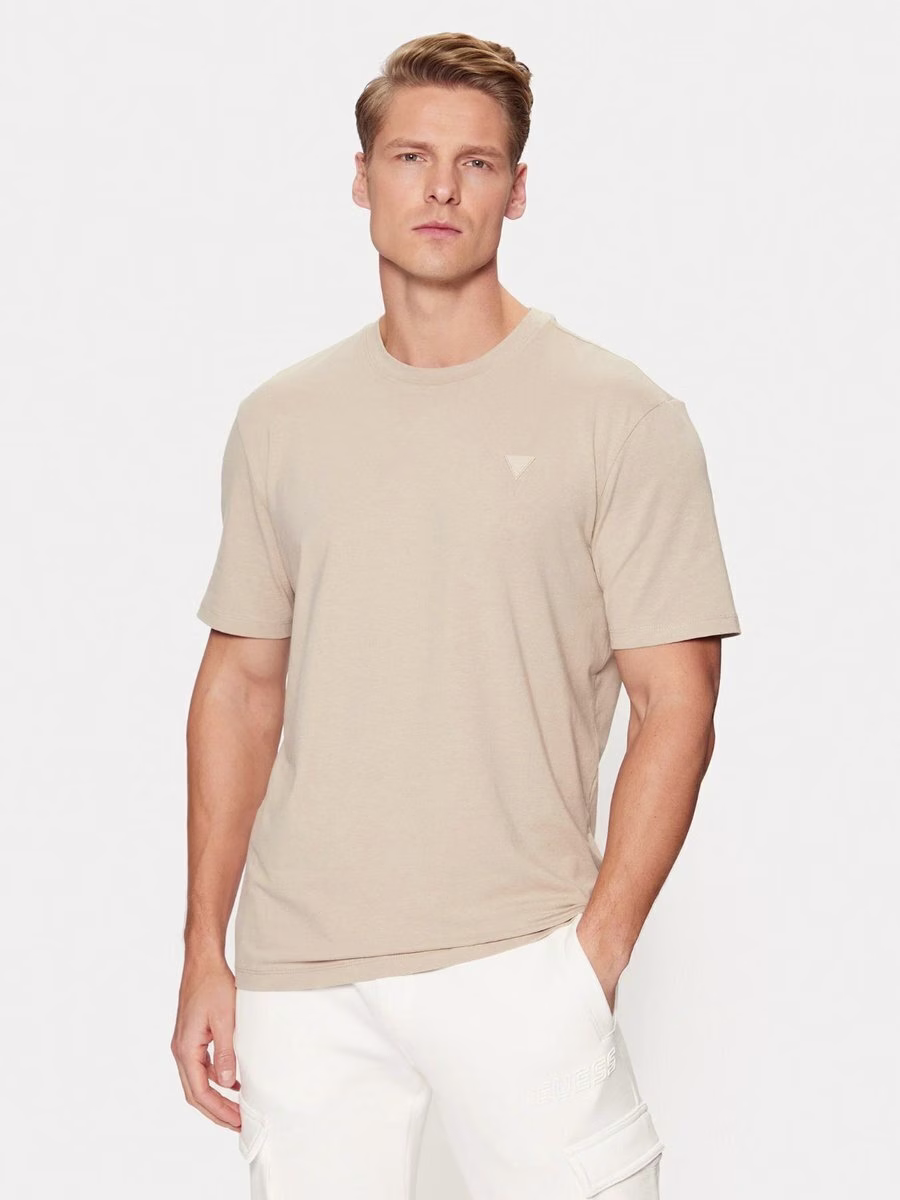 Guess Ανδρικό Μπέζ T-Shirt Μπεζ