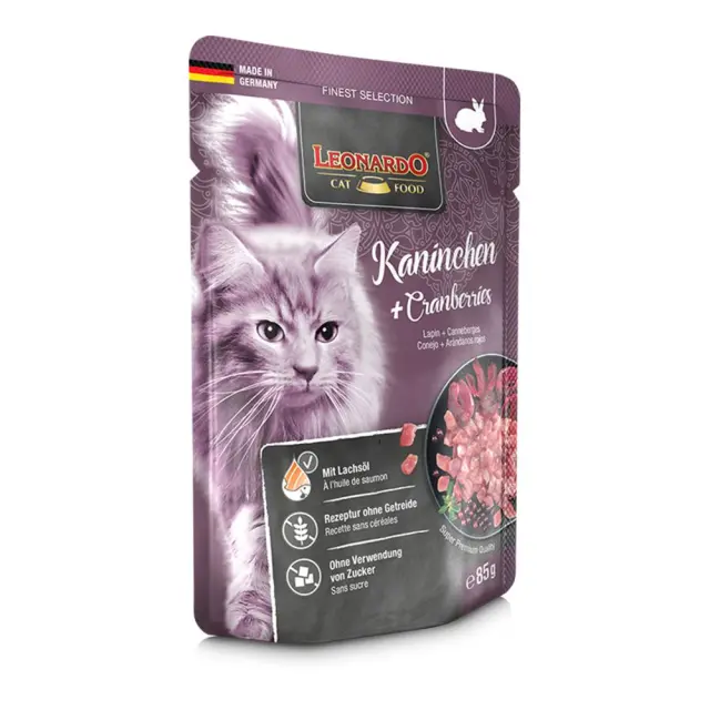 LEONARDO Finest Selection Pouches κουνέλι και Cranberries 85g