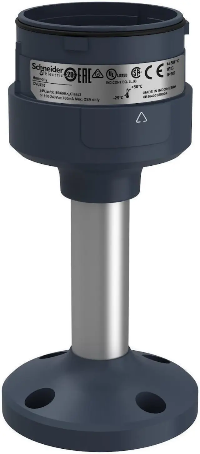 Harmony XVU, Fixing plate with 100 mm aluminium pole for modular tower lights, black, Ø60