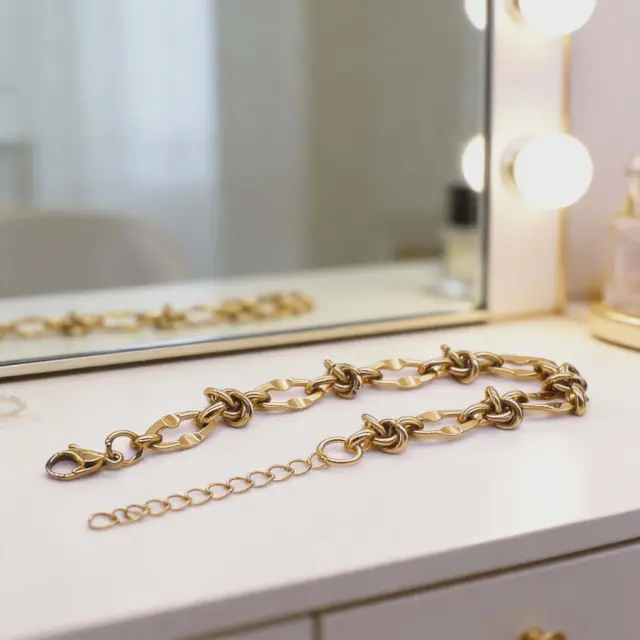 Gold Stainless Steel Knot Bracelet