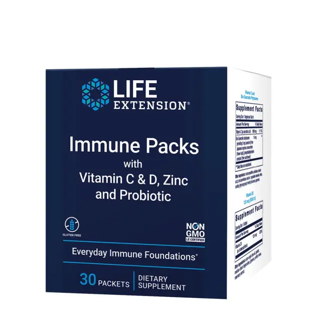 Life Extension Immune Packs with Vitamin C & D, Zinc and Probiotic