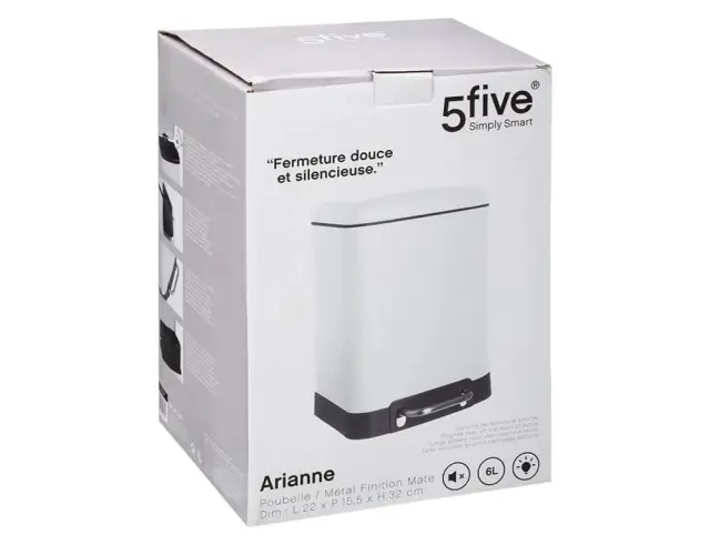 Kάδος απορριμμάτων Ariane 5Five με χωρητικότητα 6L και διαστάσεις 22.5x23.5x32.5cm - White 138059I 2