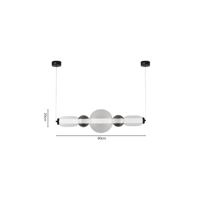 Inlight Κρεμαστό φωτιστικό LED 50W από γυαλί D:80x20cm (4078-Smoky) 2