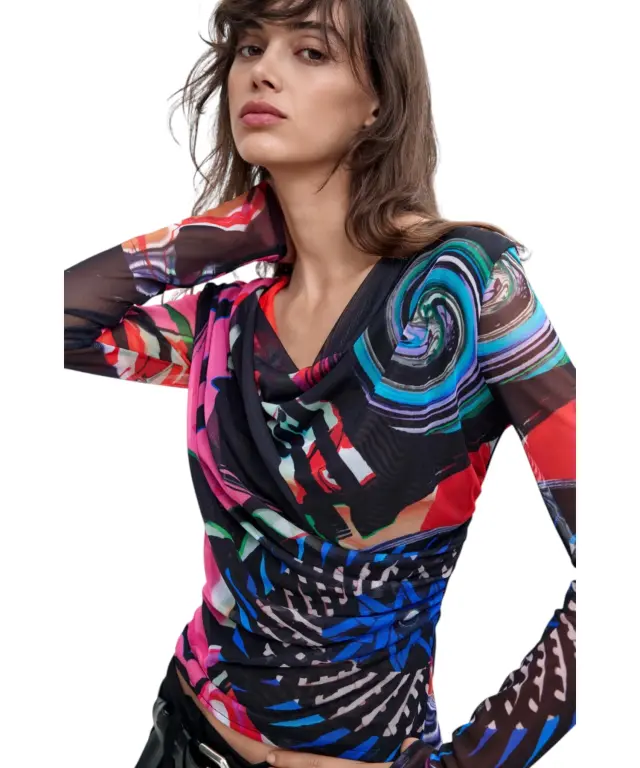 Desigual - Γυναικεία Μπλούζα Galaxia M. C. Lacroix 26WWTK11-9019 Πολύχρωμο 3